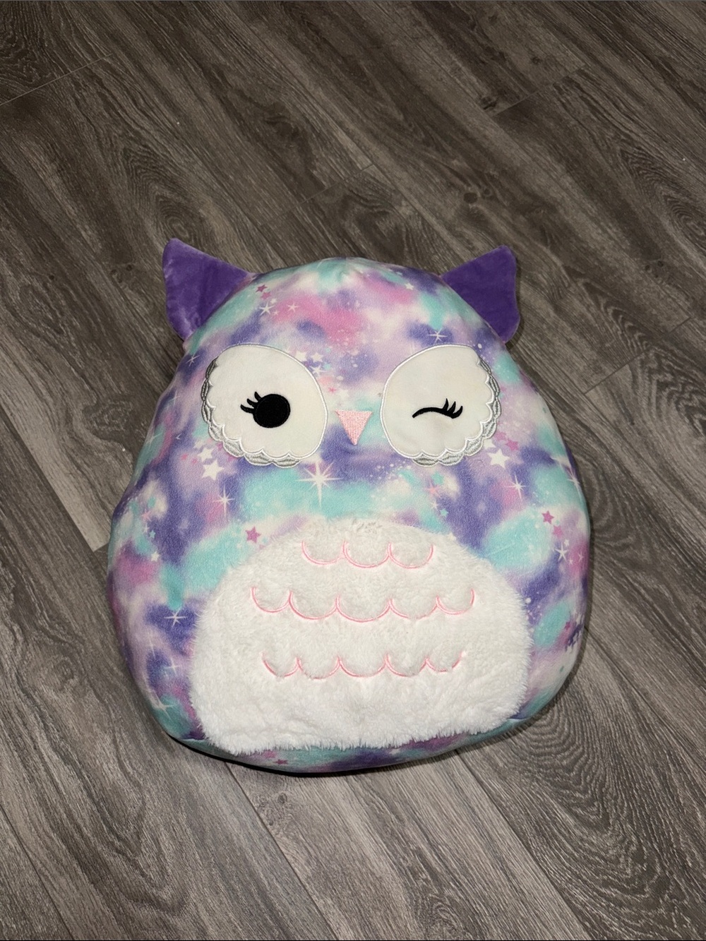 Squishmallows Galaxy Owl Accent Pillow - Purple, Teal & White